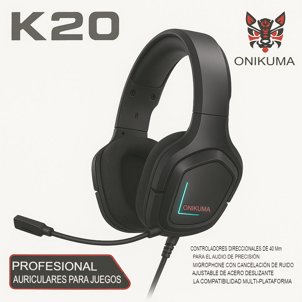 AUDÍFONOS GAMER K20 CON MICRÓFONO