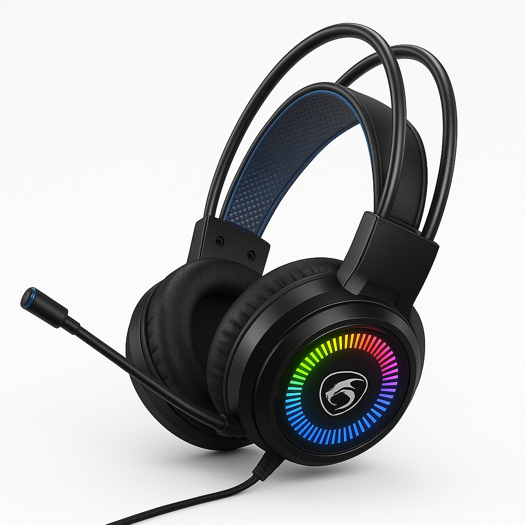 AUDÍFONOS GAMER CON MICRÓFONO Y LUCES LED