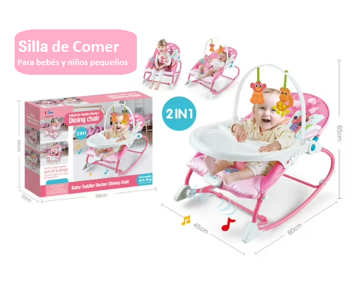 Silla Mecedora 2 En 1 Musical con Vibración