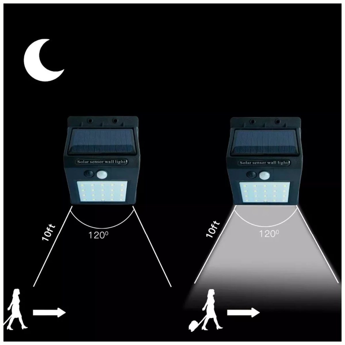 PACK VIRELA - 4 FOCOS SOLARES 30 LED CON SENSOR