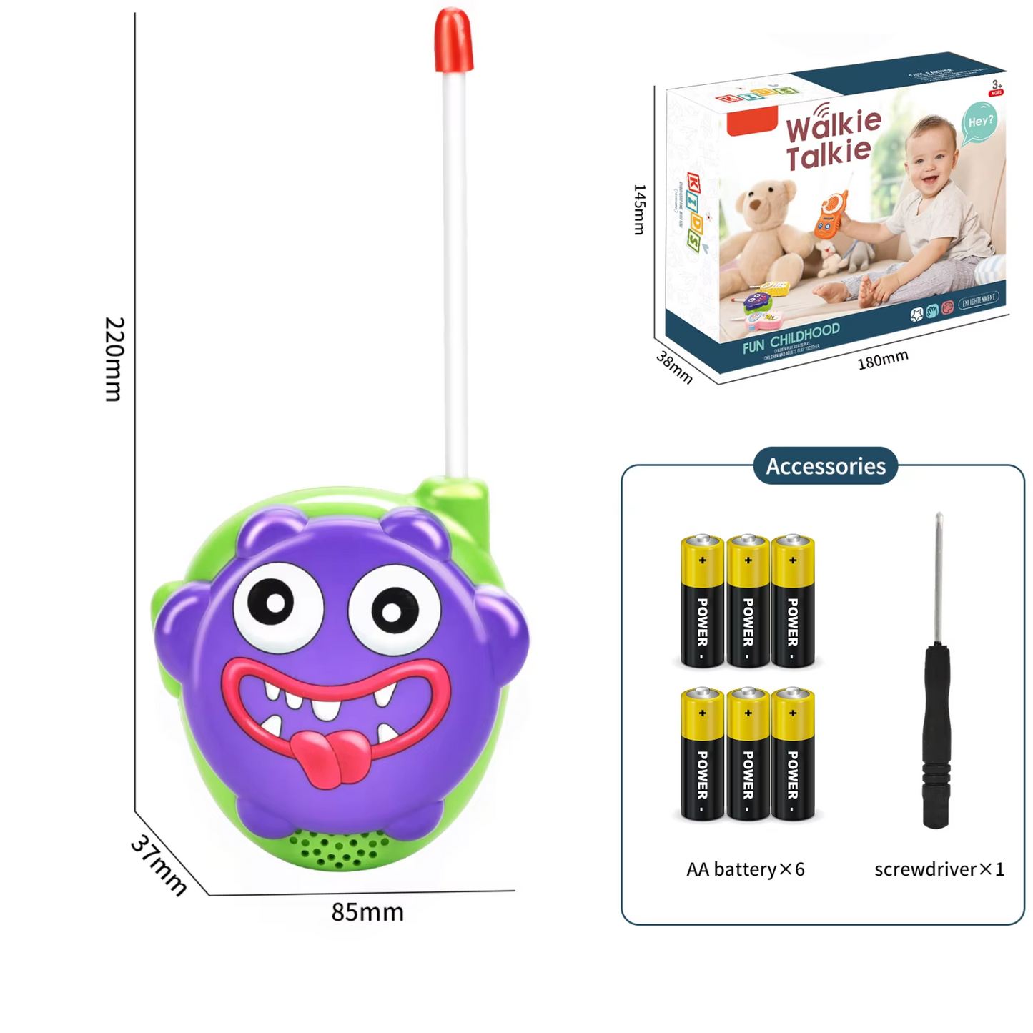 RADIO TRANSMISOR WALKIE TALKIE LITTLE MONSTER
