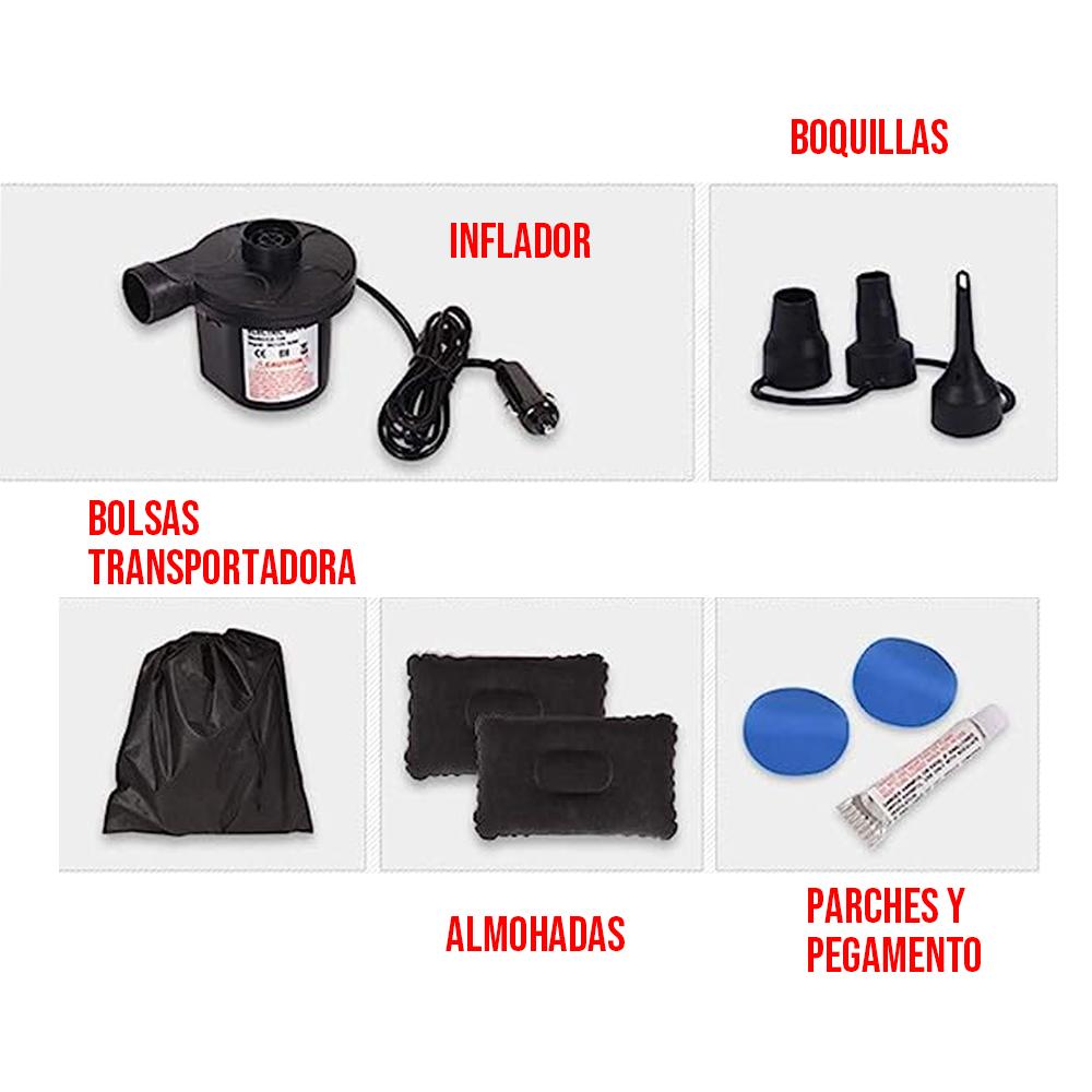 COLCHON INFLABLE CON COMPRESOR 12V
