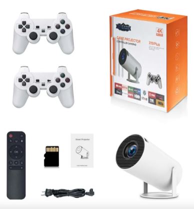 MINI CONSOLA DE JUEGOS RETRO CON PROYECTOR 4K - X10 PLUS