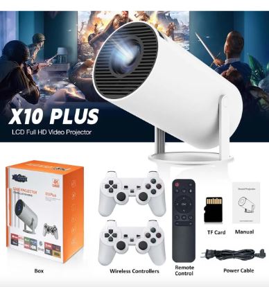 MINI CONSOLA DE JUEGOS RETRO CON PROYECTOR 4K - X10 PLUS
