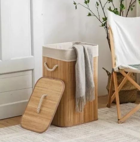 CANASTO PARA ROPA DE BAMBU