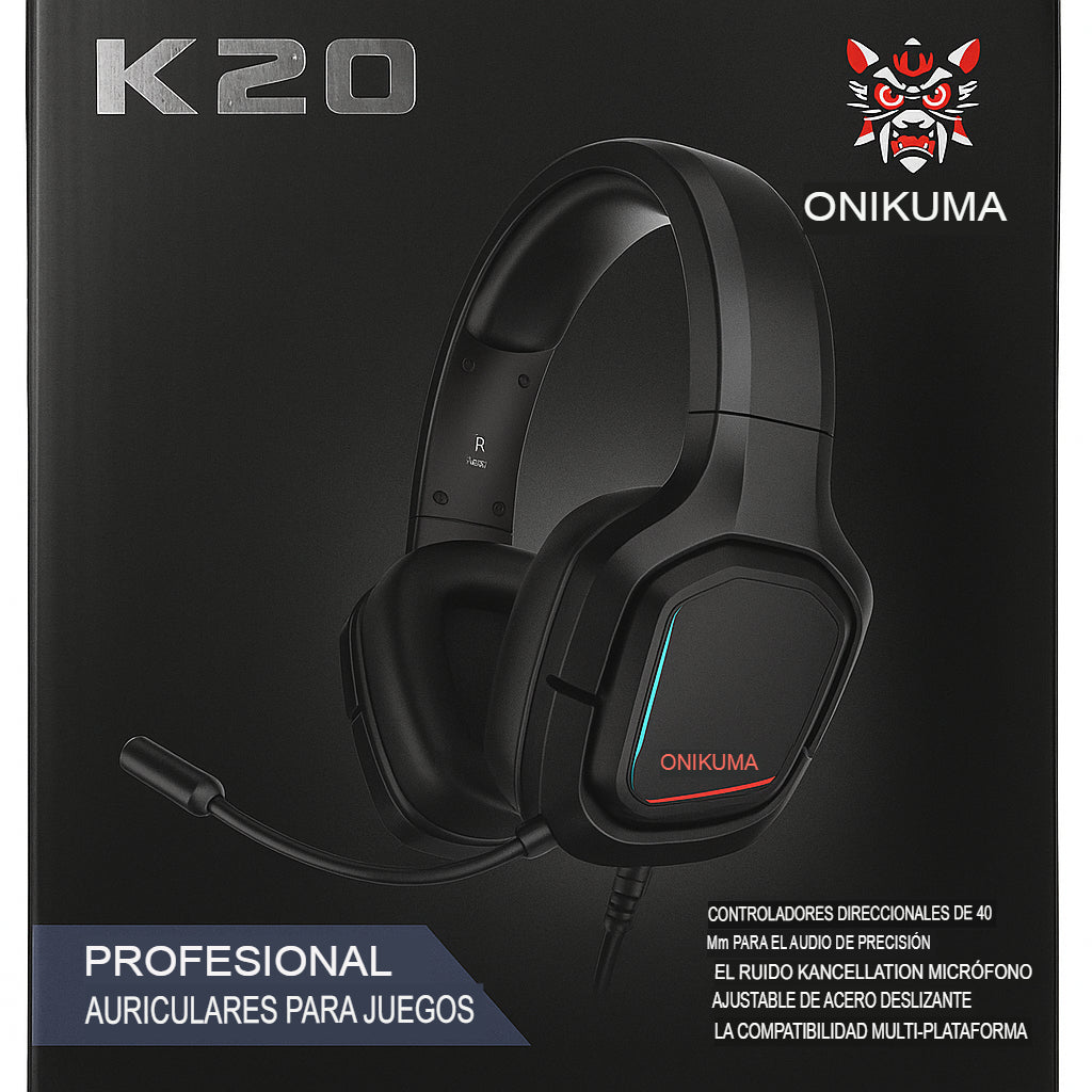 AUDÍFONOS GAMER K20 CON MICRÓFONO