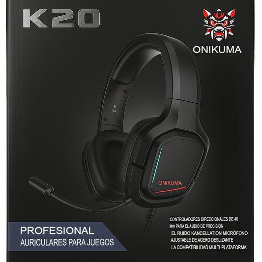 AUDÍFONOS GAMER K20 CON MICRÓFONO
