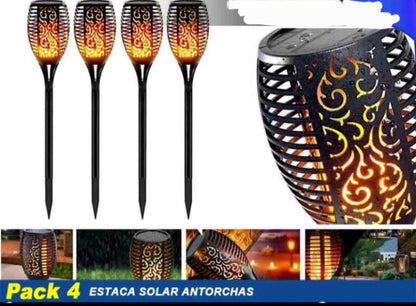 PACK X 4 ANTORCHAS SOLARES - 58CM
