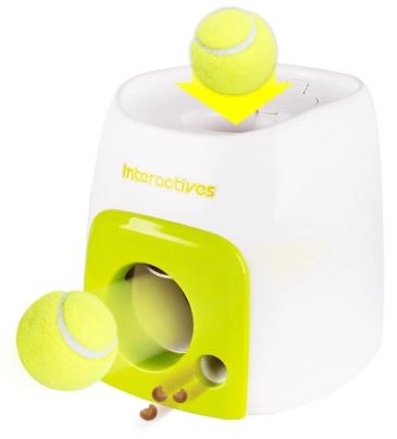 MÁQUINA LANZA PELOTAS CON RECOMPENSA AUTOMÁTICA PARA PERROS