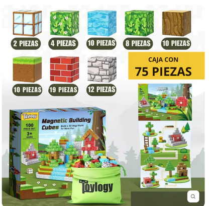 MINECRAFT BLOQUES MANGNETICOS  75 PIEZAS