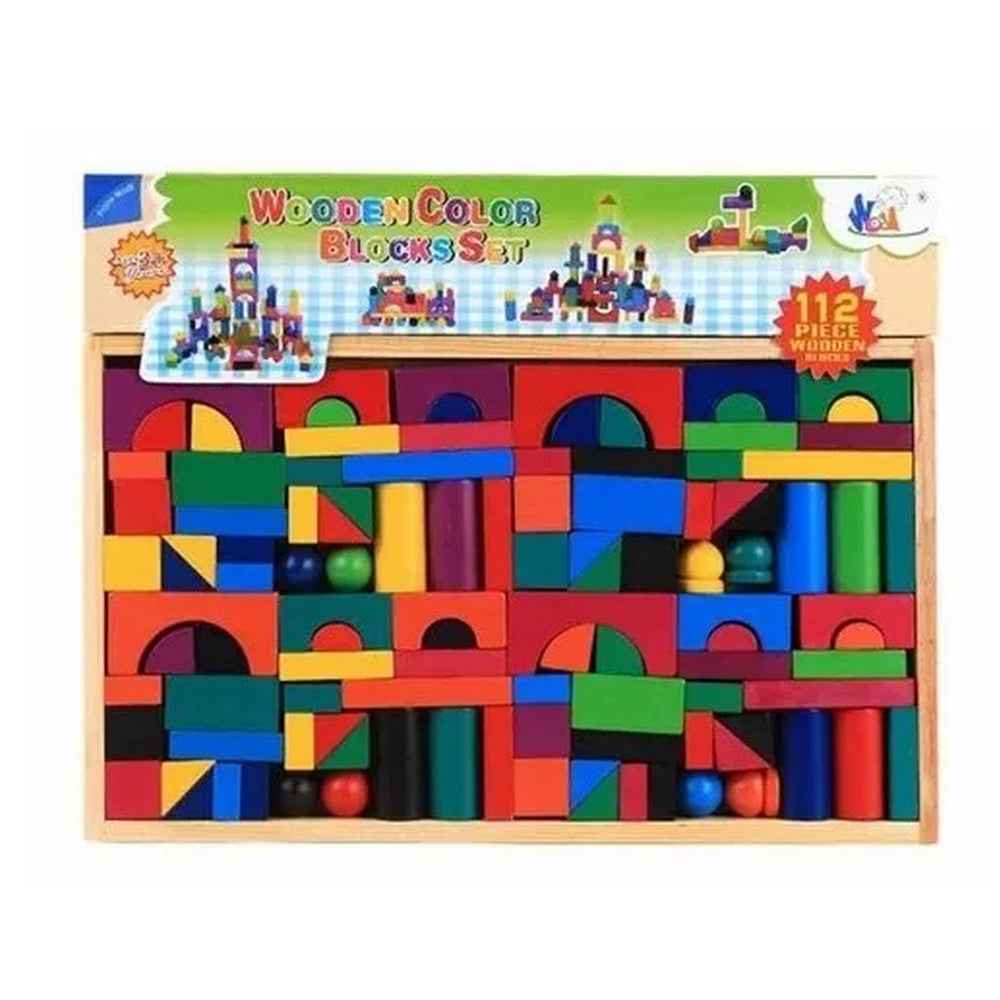 BLOQUES DE MADERA PARA NIÑOS 112 PIEZAS