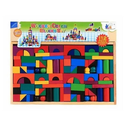 BLOQUES DE MADERA PARA NIÑOS 112 PIEZAS