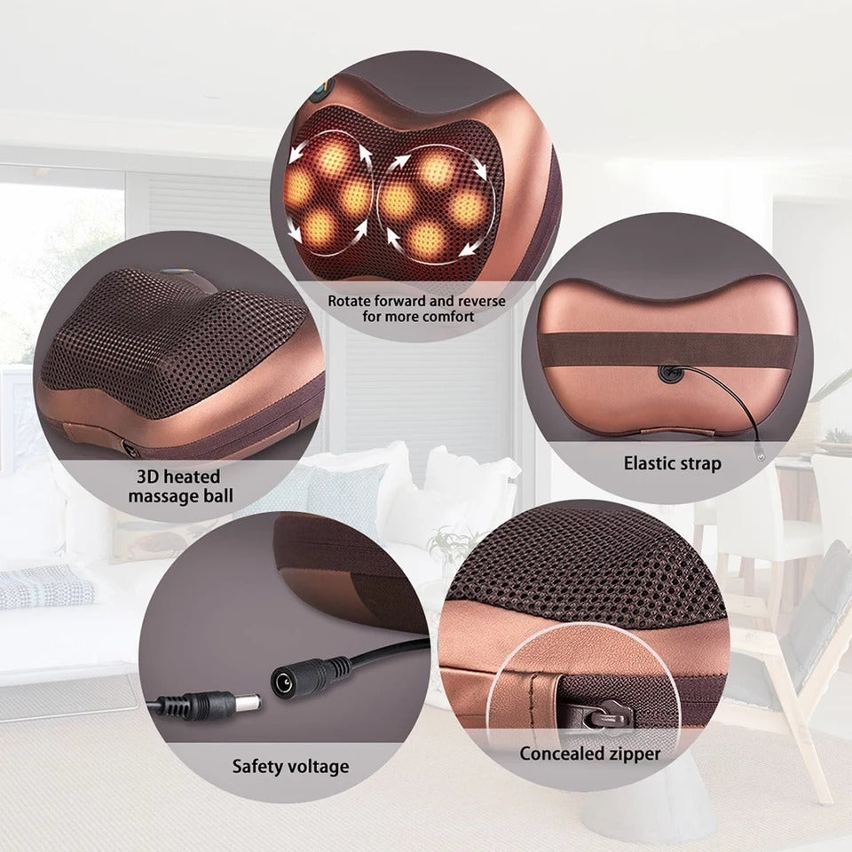 MASAJEADOR ELÉCTRICO CUELLO COJÍN LUMBAR