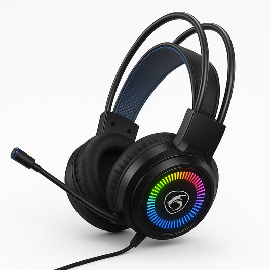 AUDÍFONOS GAMER CON MICRÓFONO Y LUCES LED