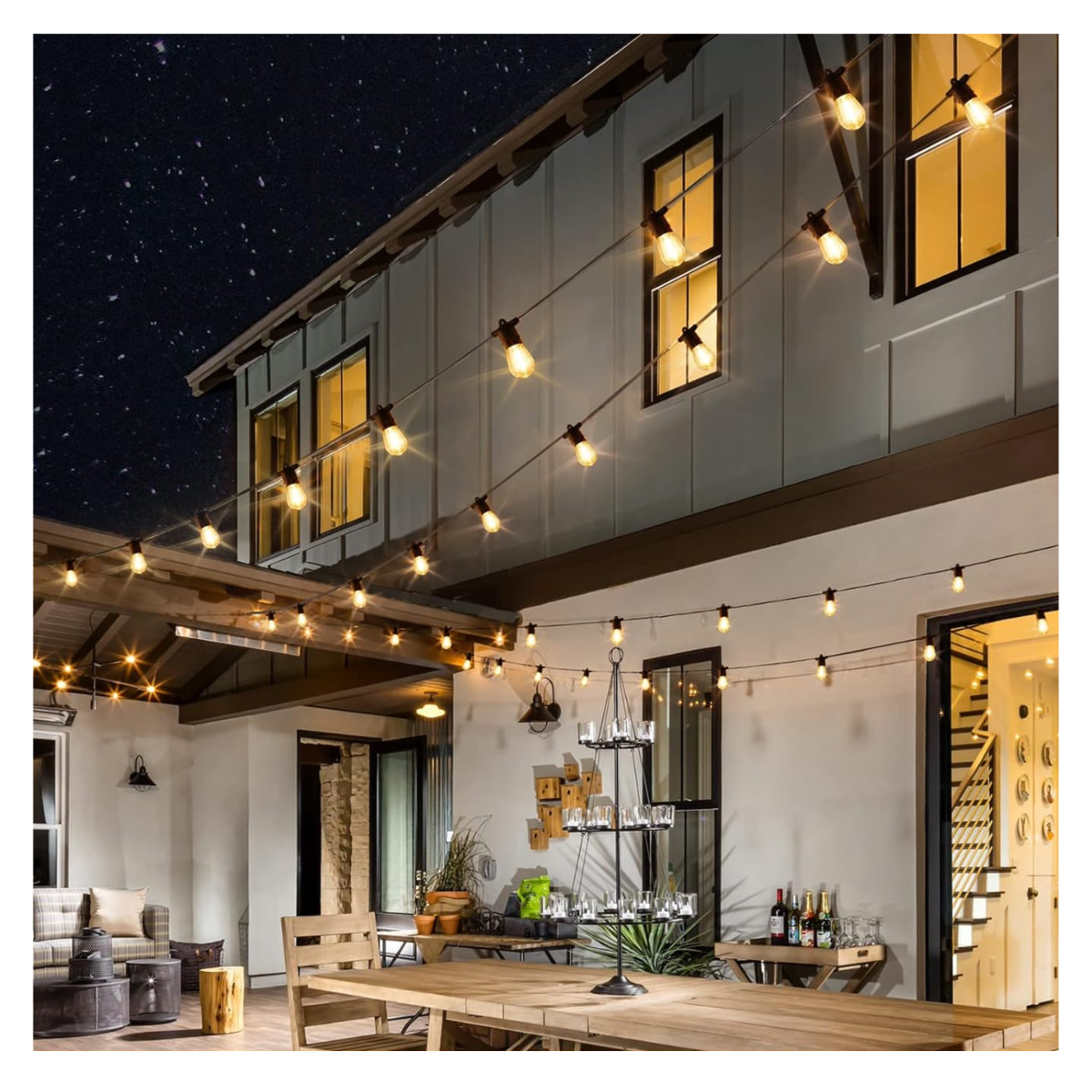 PACK 2 GUIRNALDA SOLAR 10 METROS - 10 LUCES LED