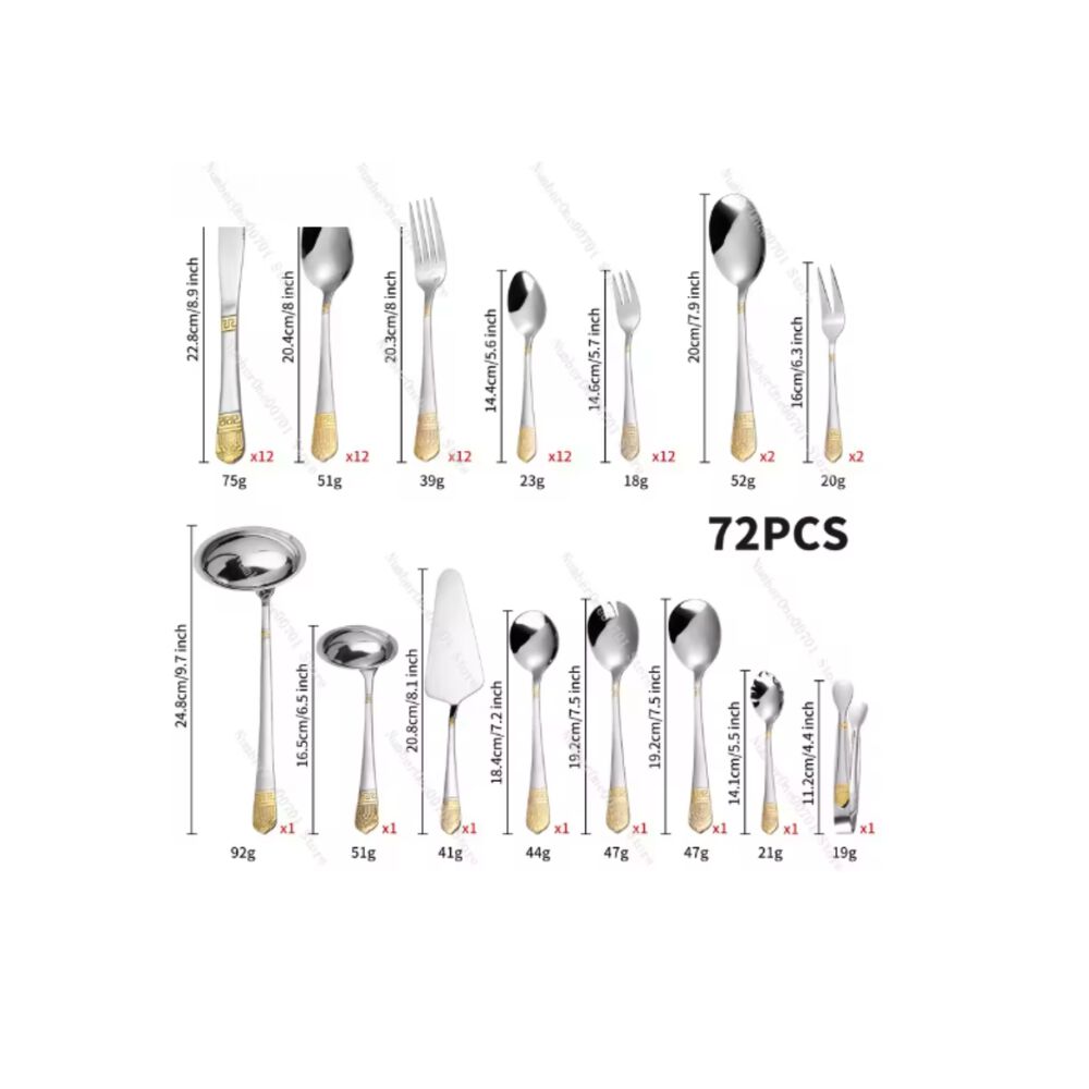 SET DE CUBIERTOS PREMIUM VINTAGE - 72 PIEZAS Acero Inox
