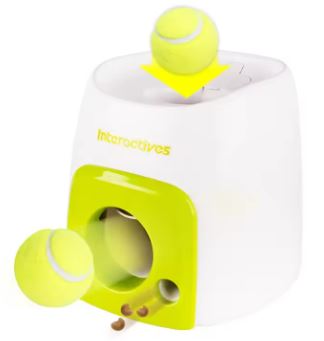 MÁQUINA LANZA PELOTAS CON RECOMPENSA AUTOMÁTICA PARA PERROS