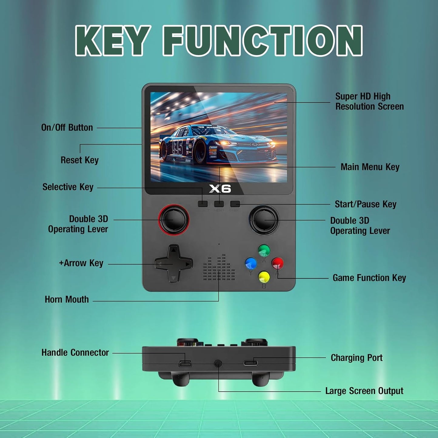 CONSOLA RETRO PORTÁTIL X6