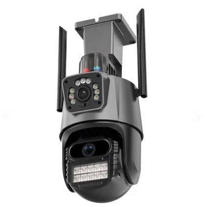 CÁMARA DOMO WIFI DOBLE LENTE CON ALARMA