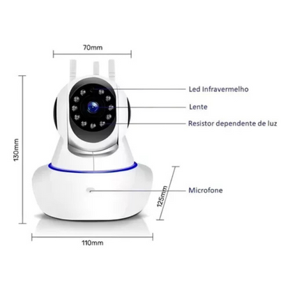 CAMARA IP 3 ANTENAS WIFI VISION NOCTURNA