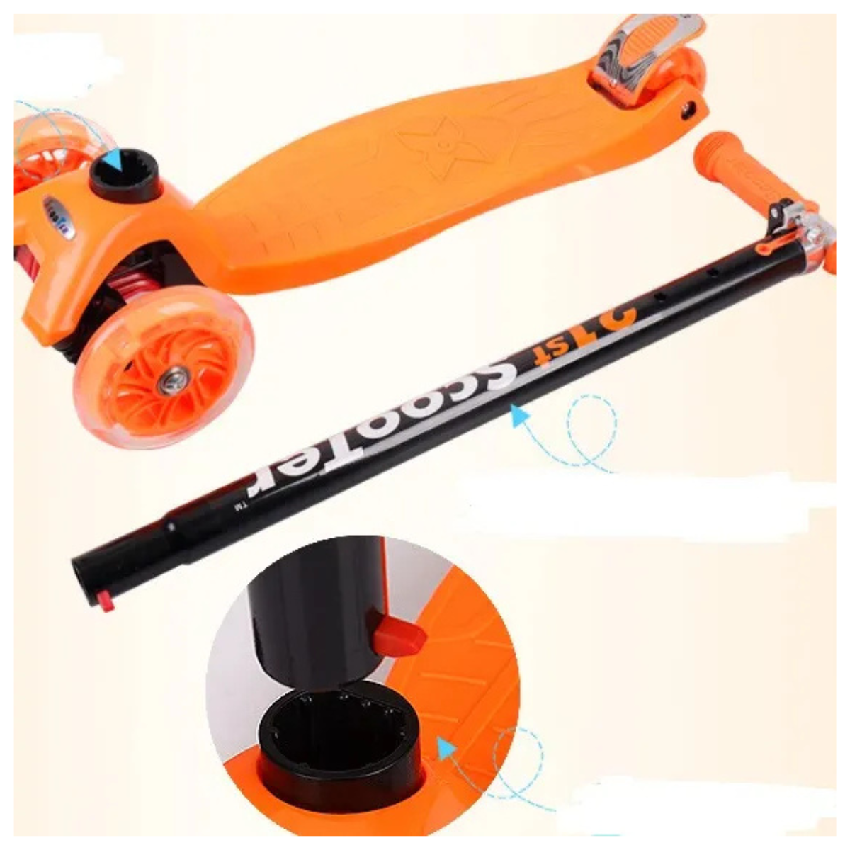 SCOOTER MONOPATÍN TRIPLE LED