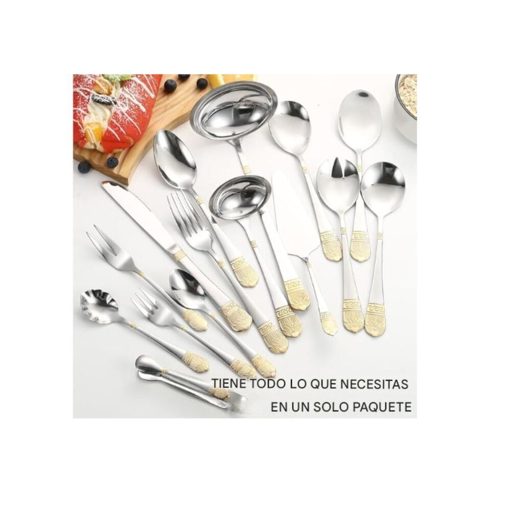 SET DE CUBIERTOS PREMIUM VINTAGE - 72 PIEZAS Acero Inox