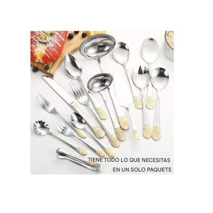 SET DE CUBIERTOS PREMIUM VINTAGE - 72 PIEZAS Acero Inox